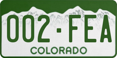 CO license plate 002FEA