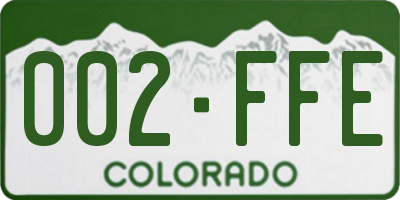 CO license plate 002FFE