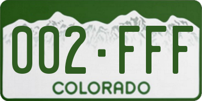 CO license plate 002FFF