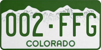 CO license plate 002FFG