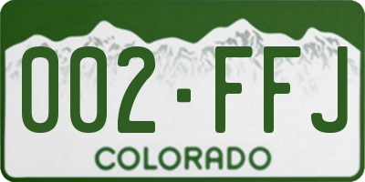 CO license plate 002FFJ