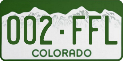 CO license plate 002FFL