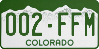 CO license plate 002FFM