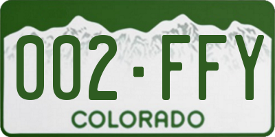 CO license plate 002FFY