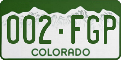 CO license plate 002FGP