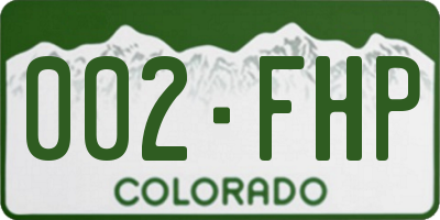 CO license plate 002FHP