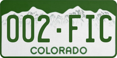 CO license plate 002FIC
