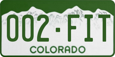 CO license plate 002FIT