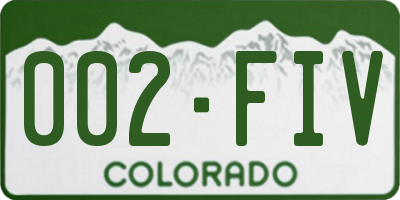 CO license plate 002FIV