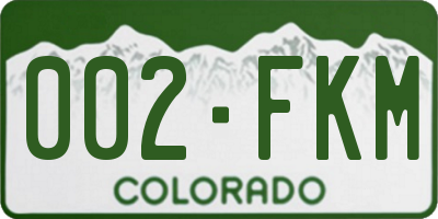 CO license plate 002FKM