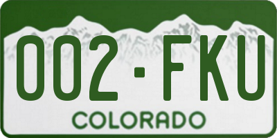 CO license plate 002FKU