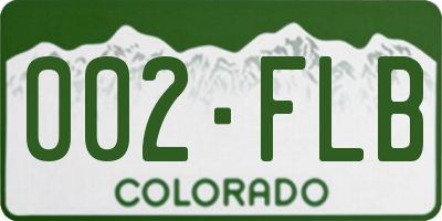 CO license plate 002FLB