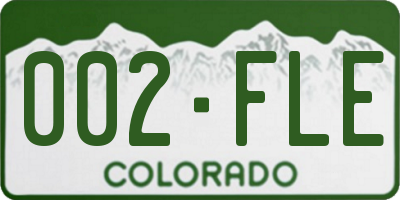 CO license plate 002FLE