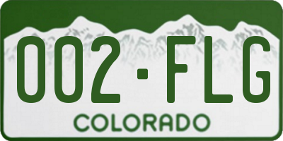 CO license plate 002FLG