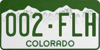 CO license plate 002FLH