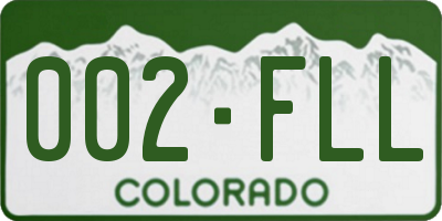 CO license plate 002FLL