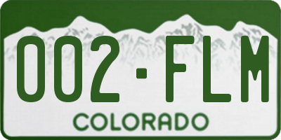 CO license plate 002FLM