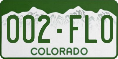 CO license plate 002FLO