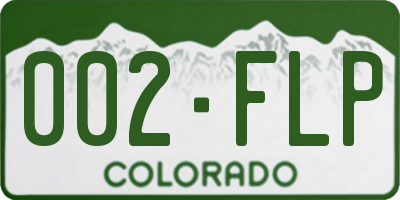 CO license plate 002FLP