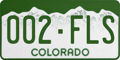 CO license plate 002FLS