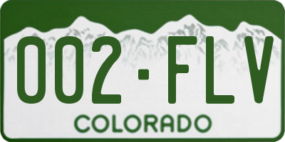 CO license plate 002FLV