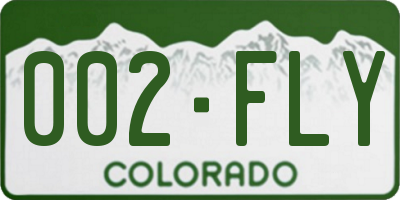 CO license plate 002FLY