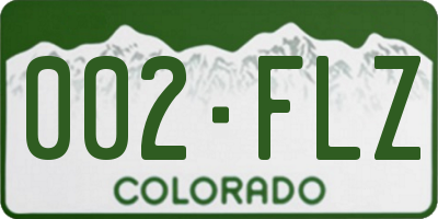 CO license plate 002FLZ