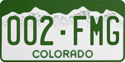 CO license plate 002FMG