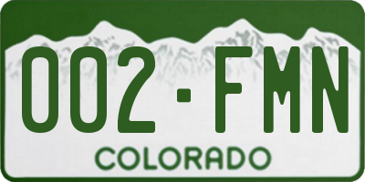 CO license plate 002FMN