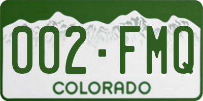 CO license plate 002FMQ