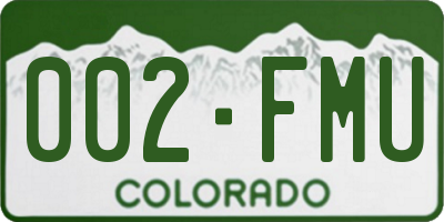 CO license plate 002FMU