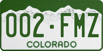CO license plate 002FMZ