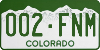 CO license plate 002FNM