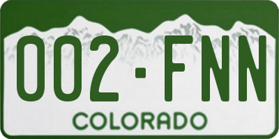 CO license plate 002FNN