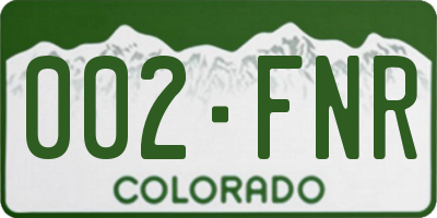 CO license plate 002FNR