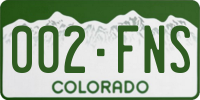 CO license plate 002FNS
