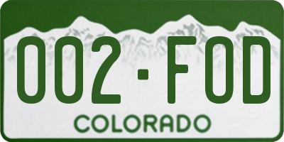 CO license plate 002FOD