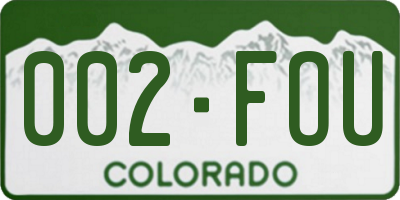CO license plate 002FOU