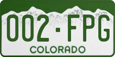 CO license plate 002FPG