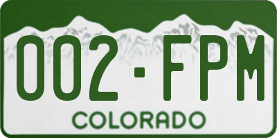 CO license plate 002FPM