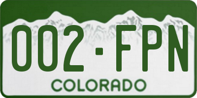 CO license plate 002FPN