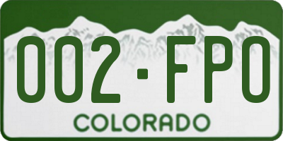 CO license plate 002FPO