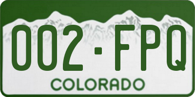 CO license plate 002FPQ