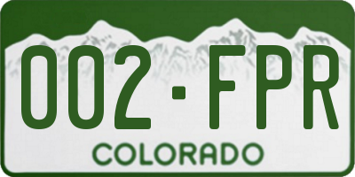 CO license plate 002FPR