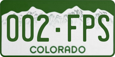 CO license plate 002FPS