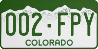CO license plate 002FPY