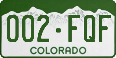 CO license plate 002FQF