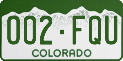 CO license plate 002FQU