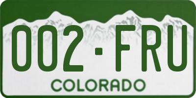 CO license plate 002FRU