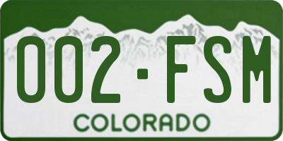 CO license plate 002FSM